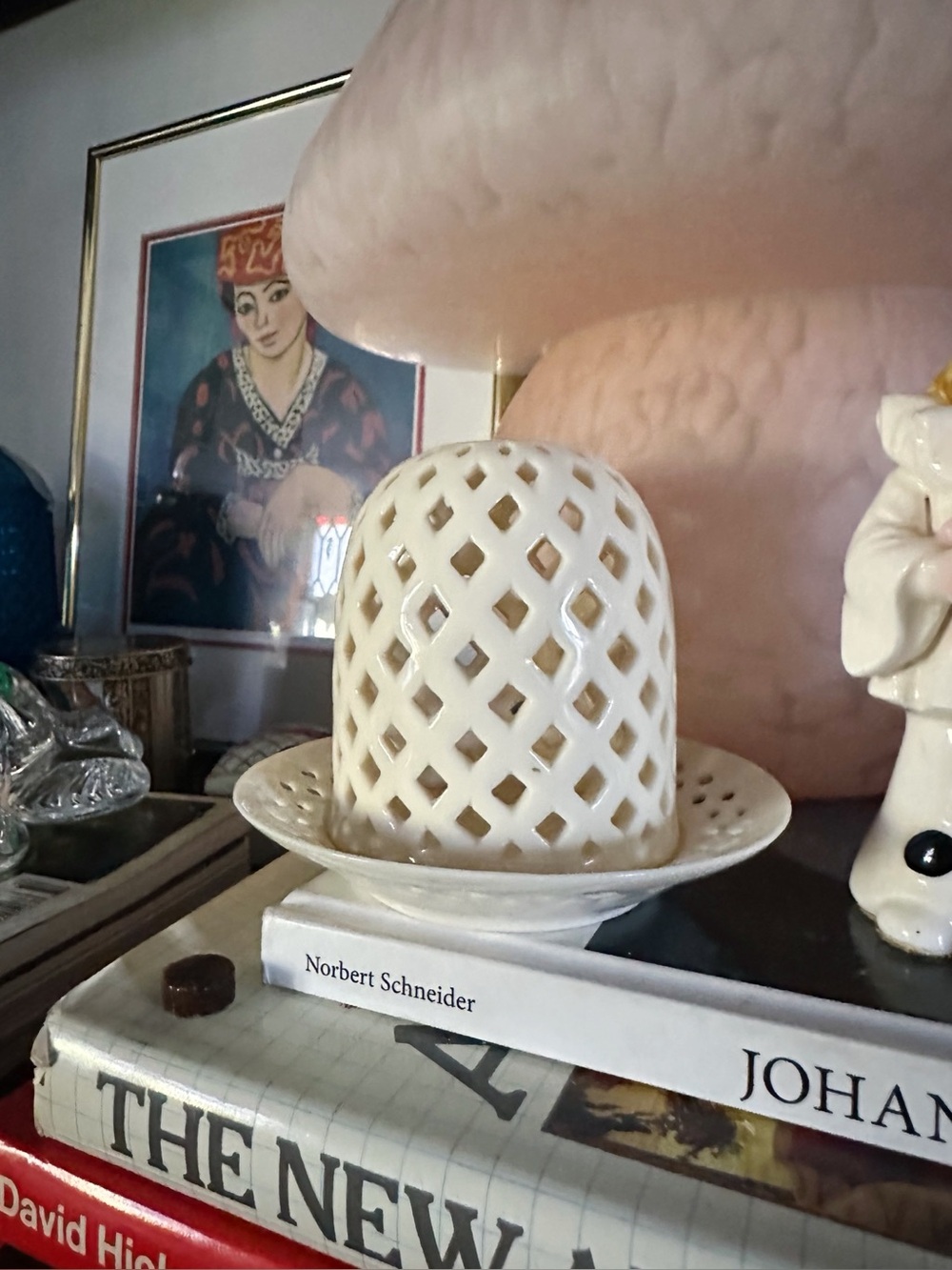 Skye McChie Vintage Fairy Lamp in Ivory Lattice Weave Design
